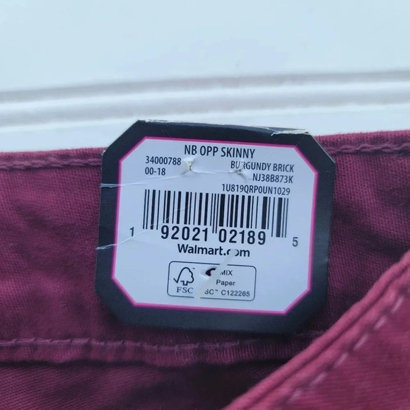 No BOUNDARIES Low Rise Stretch Skinny Fit Jeans Junior Pant Red Burgundy Sz 3 - Picture 7 of 9